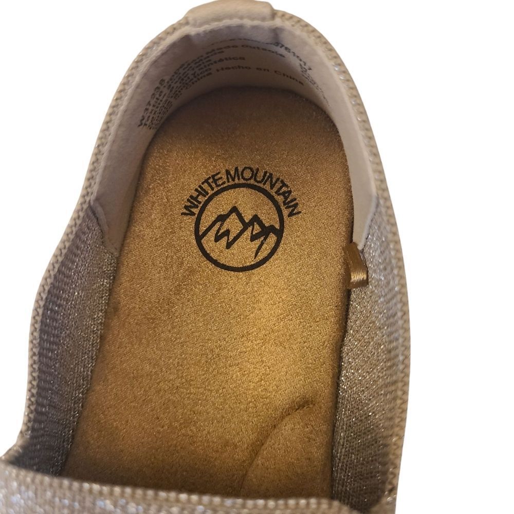 WHITE MOUNTAIN Sneakers Bling Slipons Taupe With Rhinestones NWOT Sz 7.5 - 8 - Picture 9 of 12